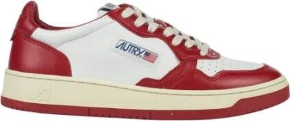 Autry Vintage lage leren sneakers met Amerikaanse vlag detail Rood