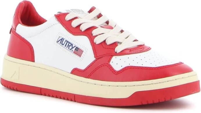 Autry Vintage lage leren sneakers met Amerikaanse vlag detail Rood - Foto 3