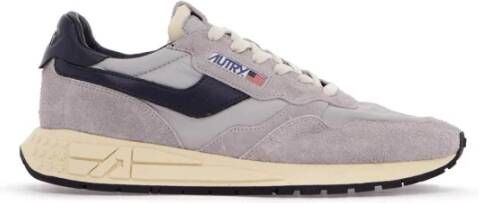 Autry Sneakers van suède en nylon met leren inzetstukken Gray Heren
