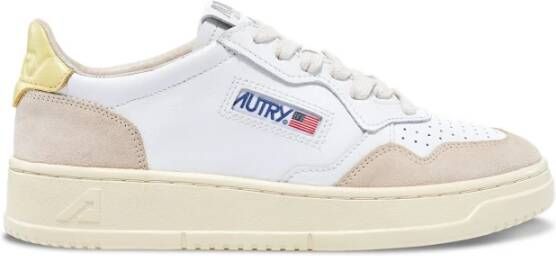 Autry Witte Leren Sneakers met Logo Details White Dames