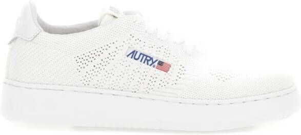 Autry Witte geperforeerde stoffen sneakers White Dames