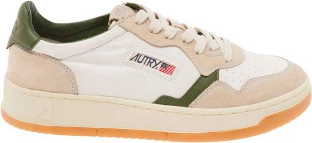 Autry Witte canvas sneakers met leren details Multicolor Heren