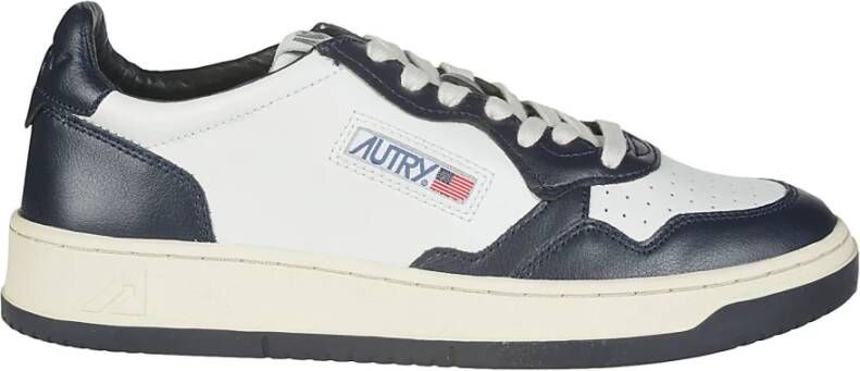 Autry Vintage-geïnspireerde witte en groene leren sneakers White