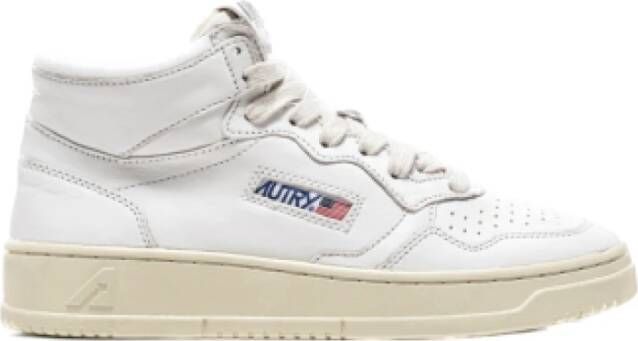 Autry Witte High-Top Sneakers Met Geperforeerde Details White