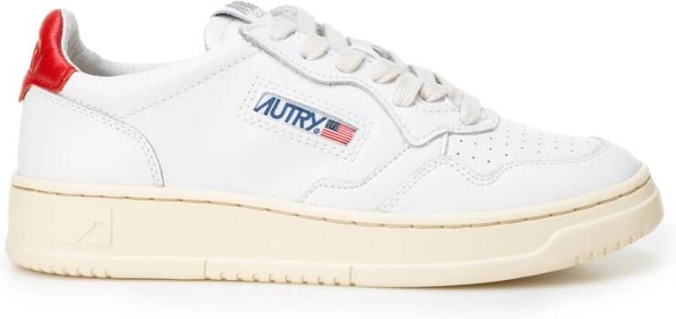 Autry Vintage Lage Leren Sneakers voor Vrouwen White Dames