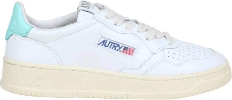 Autry Leren Lage Sneakers met Contrast Inzetstukken White Dames