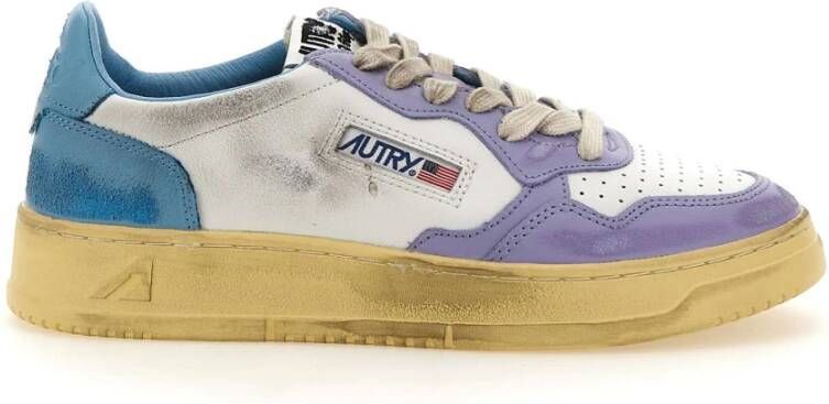 Autry Leren Sneakers met Vintage Effect Blue Dames