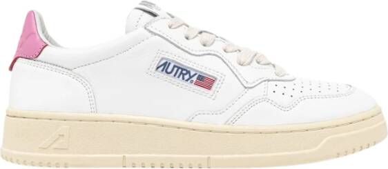 Autry Witte Mauve Lage Sneaker met Leren Tong White Dames