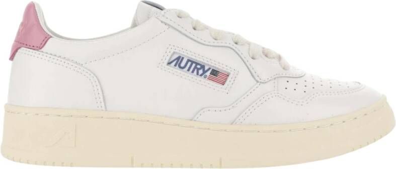 Autry Leren Lage Sneakers met Contrast Inzetstukken White Dames