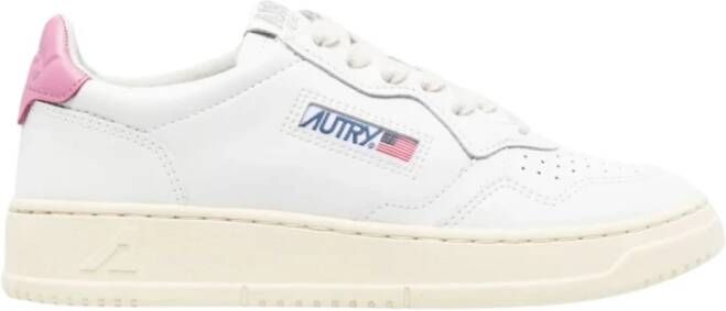 Autry Leren Lage Sneakers met Contrast Inzetstukken White Dames