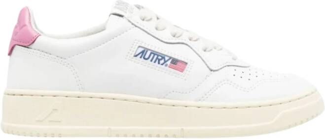 Autry Witte Mauve Lage Sneaker met Leren Tong White Dames