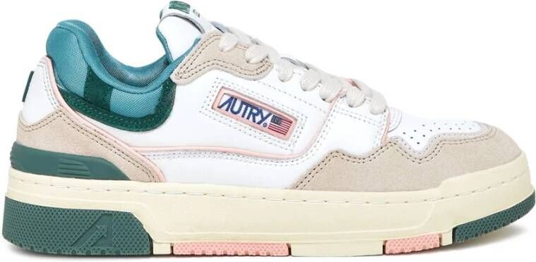 Autry Lage Sneaker Wit Grijs Roze met Logo Applicatie Meerkleurig Dames