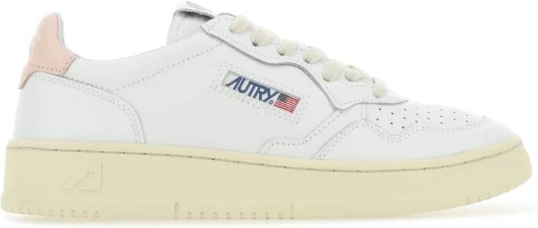 Autry Medalist Low Sneakers In Leather Color White Pink Wit Dames - Foto 3