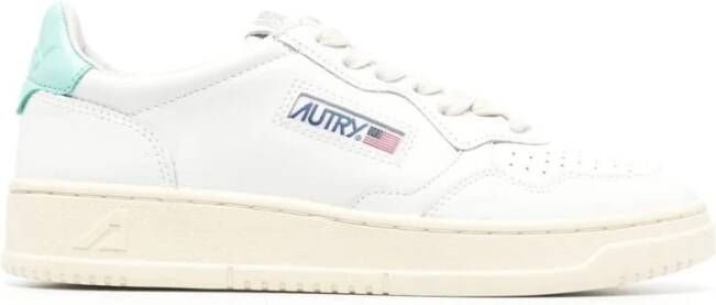 Autry Leren Lage Sneakers met Contrast Inzetstukken White Dames