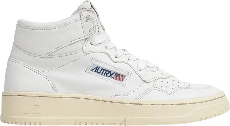 Autry Witte High-Top Sneakers Met Geperforeerde Details White