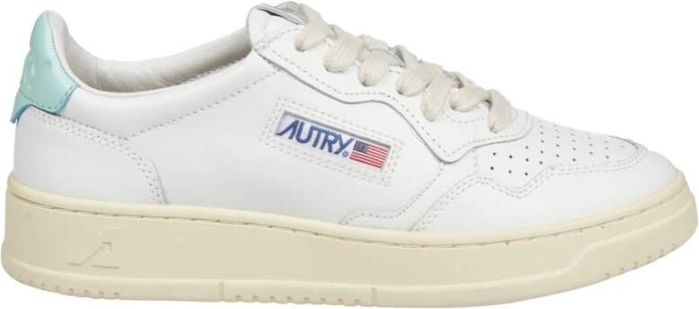 Autry Leren Lage Sneakers met Contrast Inzetstukken White Dames