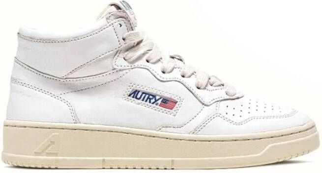 Autry Witte High-Top Sneakers Met Geperforeerde Details White