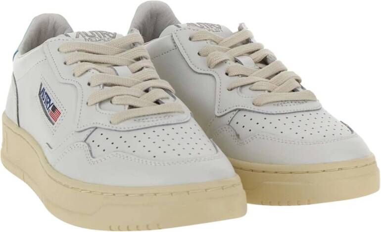 Autry Leren Lage Sneakers met Contrast Inzetstukken White Dames