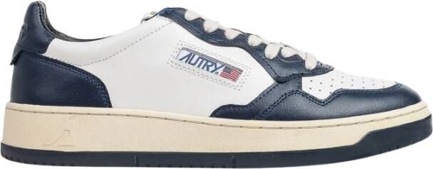 Autry Vintage-geïnspireerde witte en groene leren sneakers White Heren