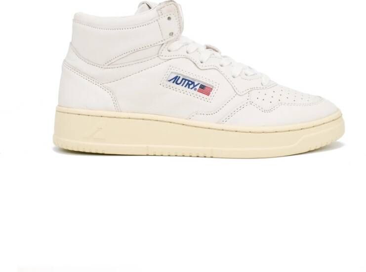 Autry Witte High-Top Sneakers Met Geperforeerde Details White