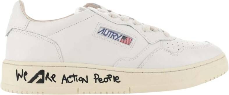 Autry Slogan-Print Panel Sneakers voor Heren White Heren