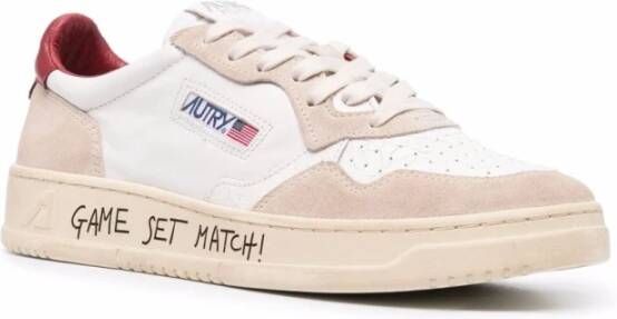 Autry Vintage-geïnspireerde witte platte schoenen White Heren