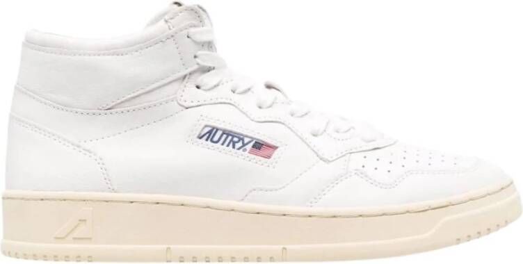 Autry Witte High-Top Sneakers Met Geperforeerde Details White