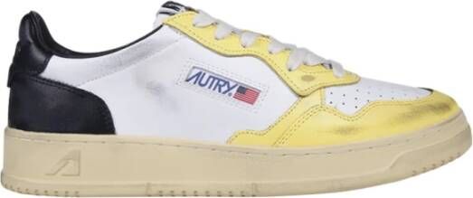 Autry Wit Geel Zwarte Sneaker Wit Heren