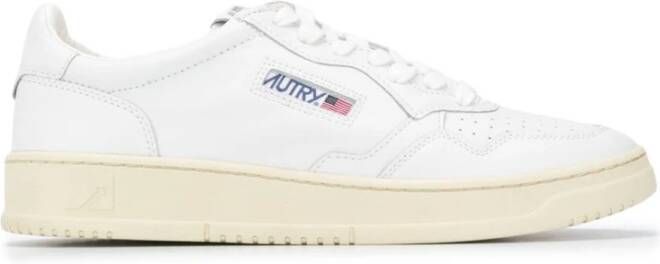 Autry Witte lederen medaillewinnaar sneakers Beige Heren