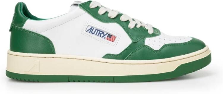 Autry Witte Groene Leren Sneakers met Geperforeerde Neus Green Heren - Foto 10
