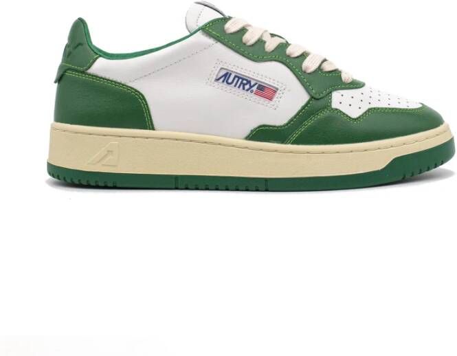 Autry Witte Groene Leren Sneakers met Geperforeerde Neus Green Heren - Foto 2