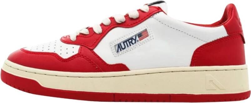 Autry Vintage lage leren sneakers met Amerikaanse vlag detail Rood - Foto 5