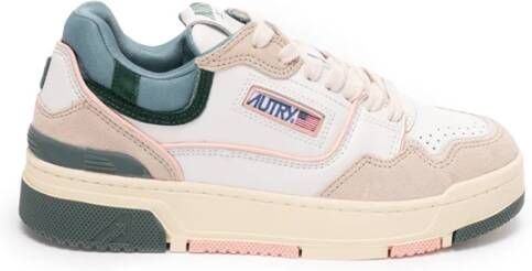 Autry Lage Sneaker Wit Grijs Roze met Logo Applicatie Meerkleurig Dames