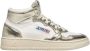 Autry Witte en Gouden Leren Hoge Sneakers White Dames - Thumbnail 1