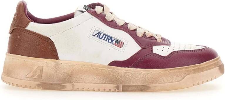 Autry Vintage Street Leren Sneakers Pink Dames