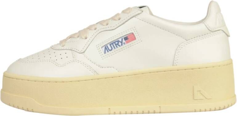 Autry Leren Lage Platform Sneakers White Dames