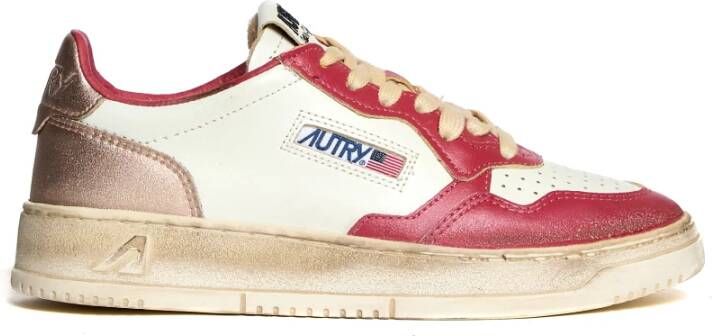 Autry Vintage Rode Logo Patch Sneakers Vrouw Multicolor Dames