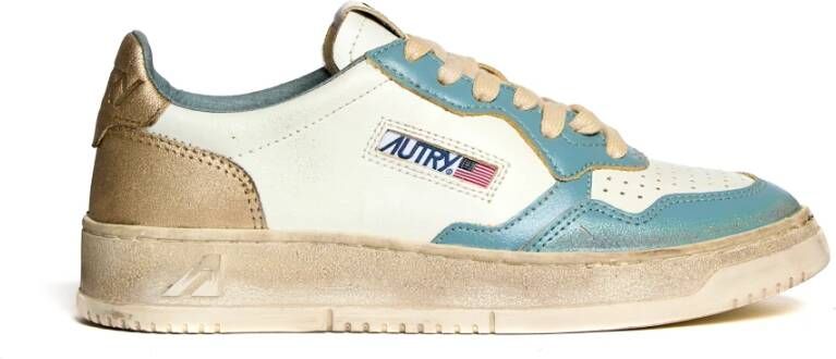 Autry Stijlvolle Wit Zilverblauwe Sneakers