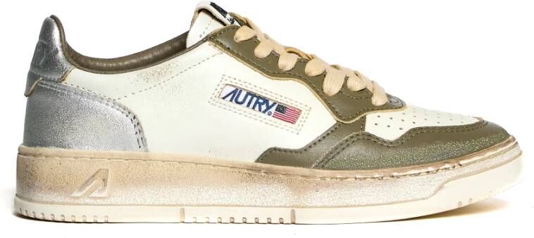 Autry Stijlvolle Wit Groen Zilver Sneakers