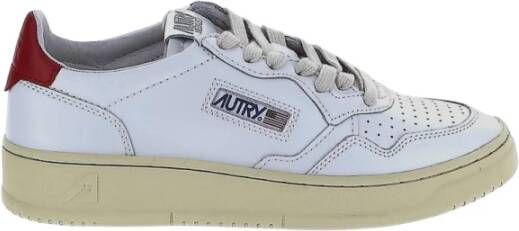 Autry Stijlvolle witte sneakers met rode tag White Dames