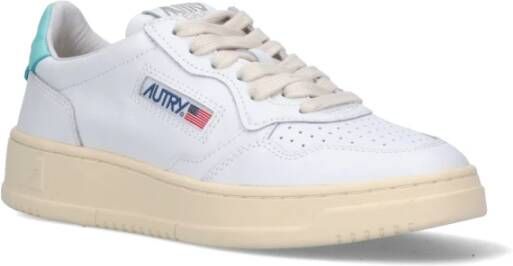 Autry Leren Lage Sneakers met Contrast Inzetstukken White Dames