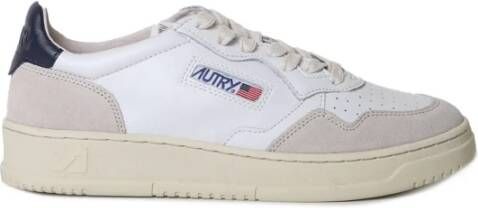 Autry Suède Leren Sneakers Wit Blauw Beige