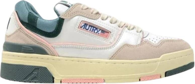 Autry Lage Sneaker Wit Grijs Roze met Logo Applicatie Meerkleurig Dames