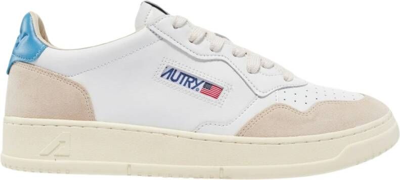 Autry Tijdloze witte en blauwe unisex sneakers Multicolor Heren