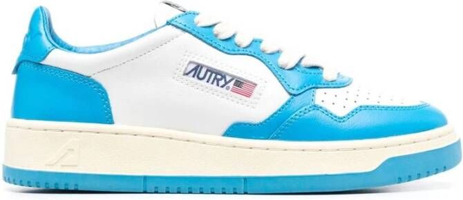 Autry Tweekleurige lage leren sneakers Multicolor Dames
