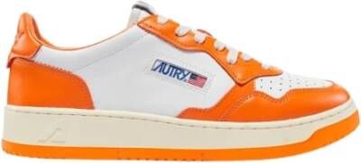 Autry Tweekleurige Leren Lage Sneakers White Heren