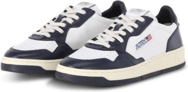 Autry Lage leren sneaker met stijlvol ontwerp Blue Heren