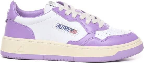Autry Tweekleurige Leren Sneakers White Dames