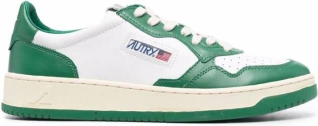 Autry Witte Groene Leren Sneakers met Geperforeerde Neus Green - Foto 13