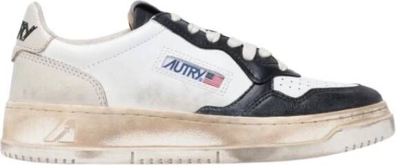 Autry Vintage Donkergrijs Blauw Leren Sneakers